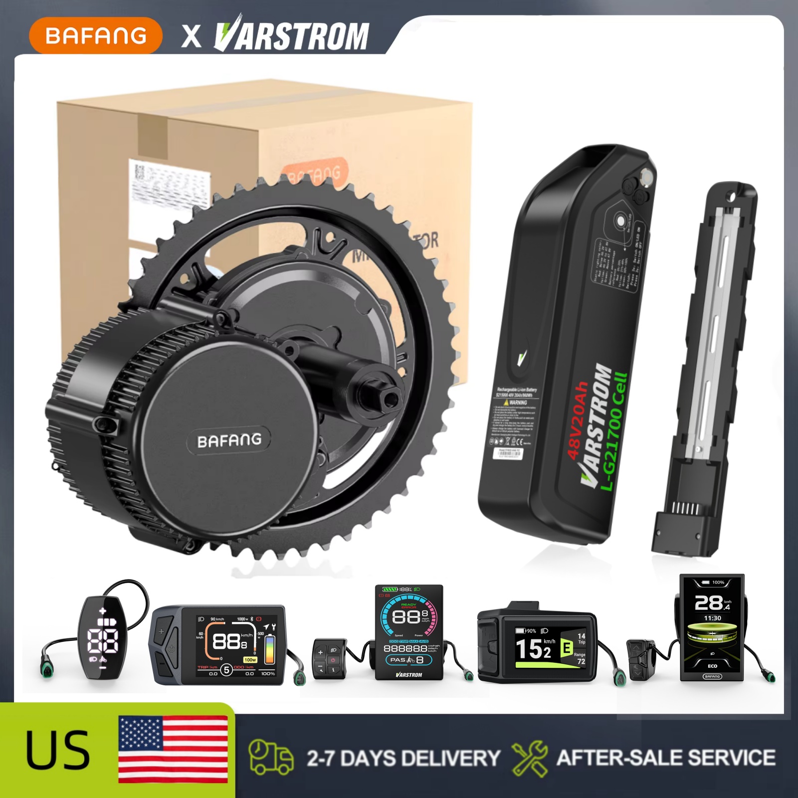 [US Stock]Bafang 48V Mid Drive - Side Hung Mid Drive Motor Kit ulasan dan harga