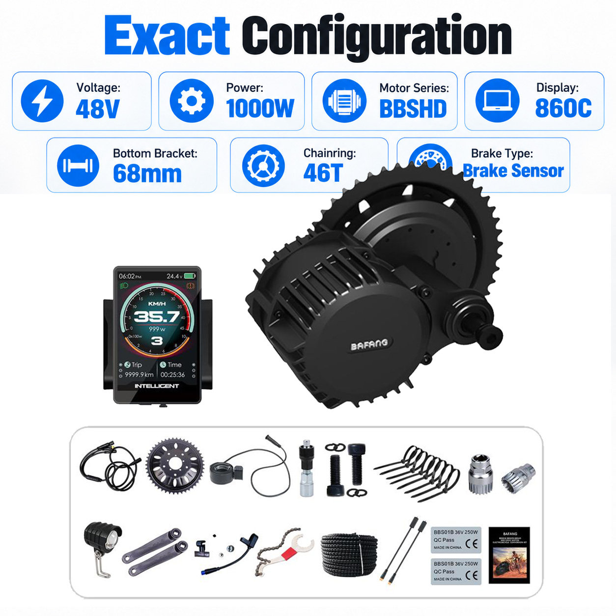 BAFANG 48V 1000W BBSHD Mid Dri - Mid Drive Conversion Kit 1000W ulasan dan harga